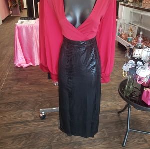 Croc pencil skirt
